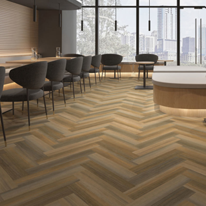 کفپوش 100% ویرجین 4.0mm-7mm Spc Herringbone Flooring Spc Lvt Click Flooring Multilayer