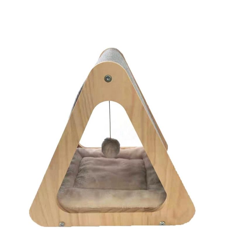 CARB Wooden Cat Friendly Furniture تاشو تخت خانه گربه برای خراش غار نمدی