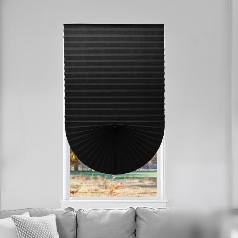 پرده های پرده شارژی قابل حمل ضد اشعه ماوراء بنفش پرده های سیاه چین دار مینی