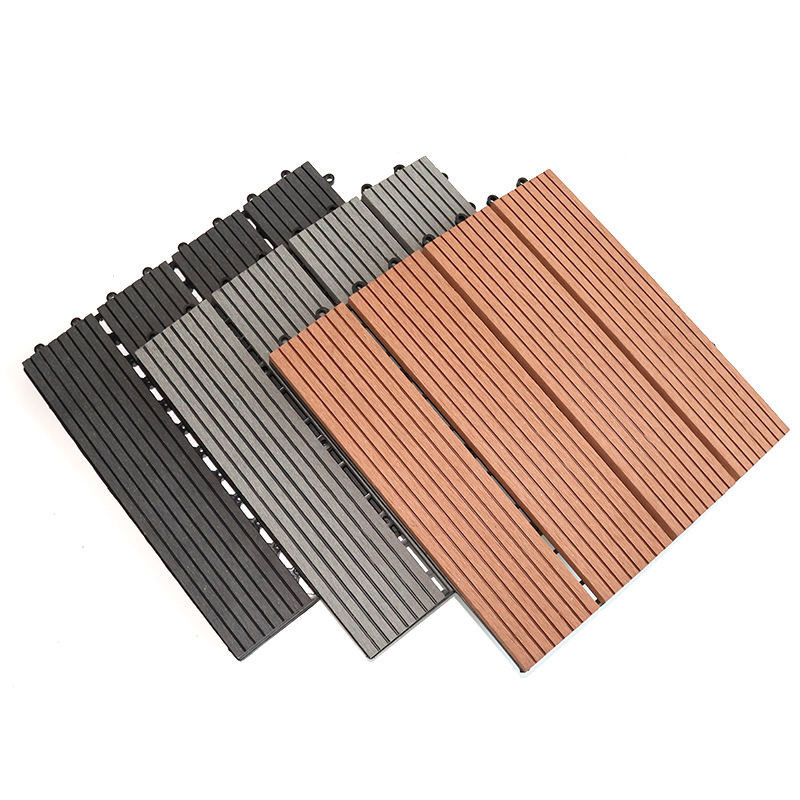 Diy Floor Wpc Outdoor Patio Tiles Decking Wood Plastic Composite Deck Tile از جنس چوبی و پلاستیکی ساخته شده است