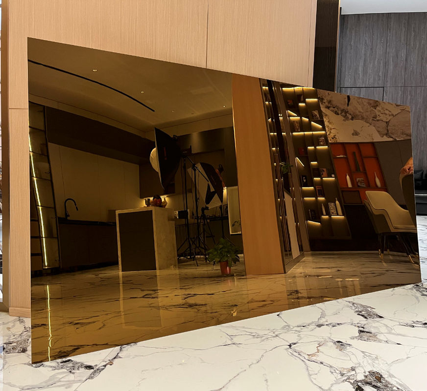 فضای داخلی بامبو فیبر زغال سنگ چوب فلش فلزی بافت جامد آینه های دیواری PVC