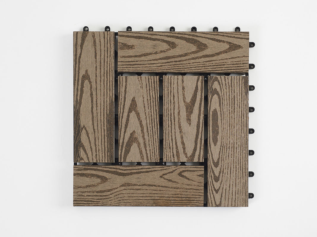 WPC چوب پلاستیک کامپوزیت فرش فرش کاشی طراحی سنتی DIY در فضای باز Interlock Co-Extrusion Decking