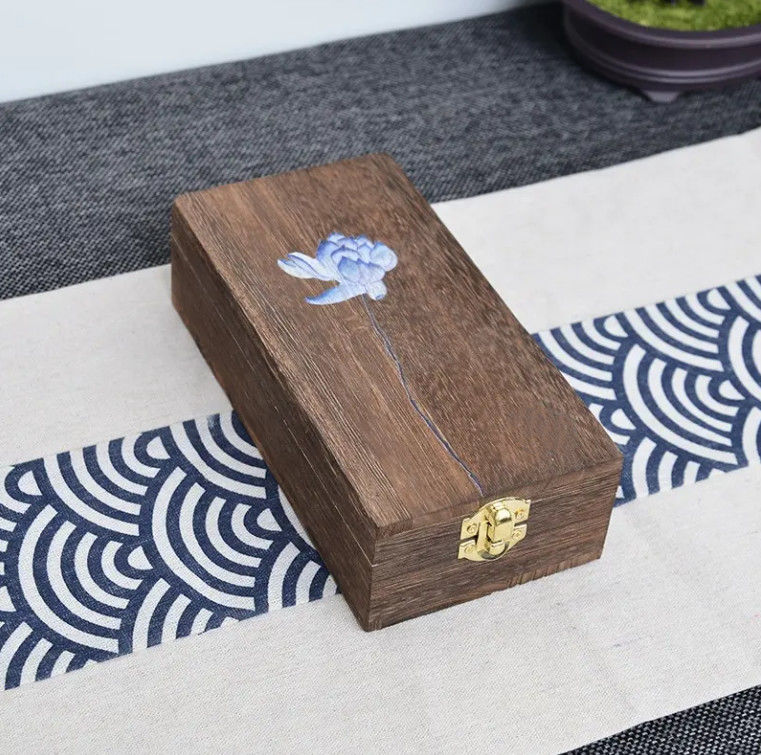 جعبه جواهرات چوبی جامد با رنگ های مختلف برای ذخیره هدیه