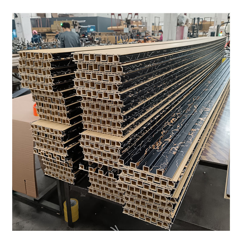 صفحه های دیواری تزئینی سقف لوور Wpc پانل های فلوت چوبی Slat PVC پانل های دیواری Wpc داخلی با LED