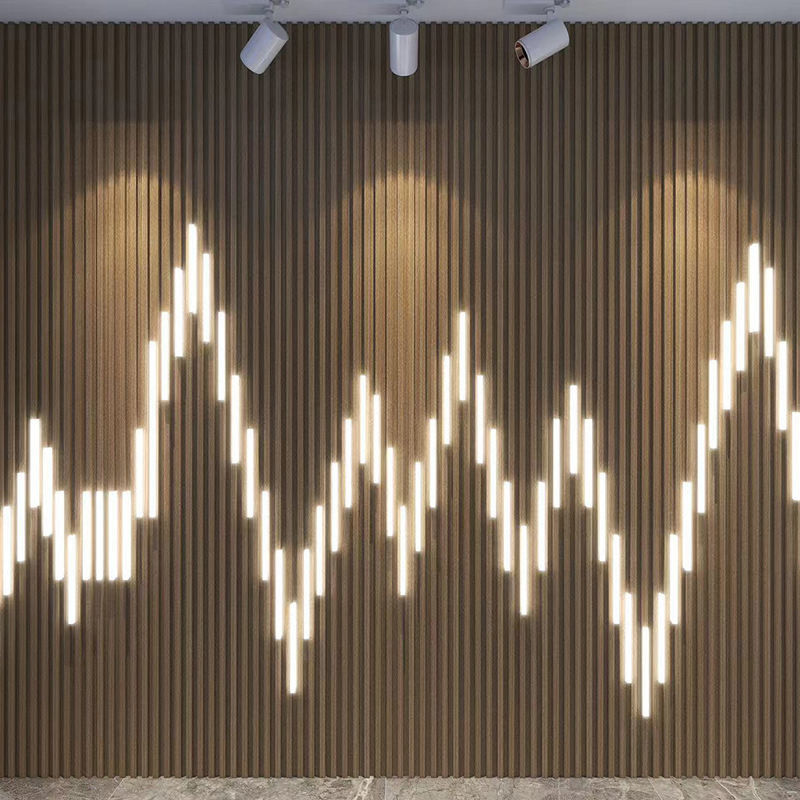 طرح جدید چوبی دانه ضد آب پنل های دیواری WPC طرح برای تزئینات داخلی آسان نصب