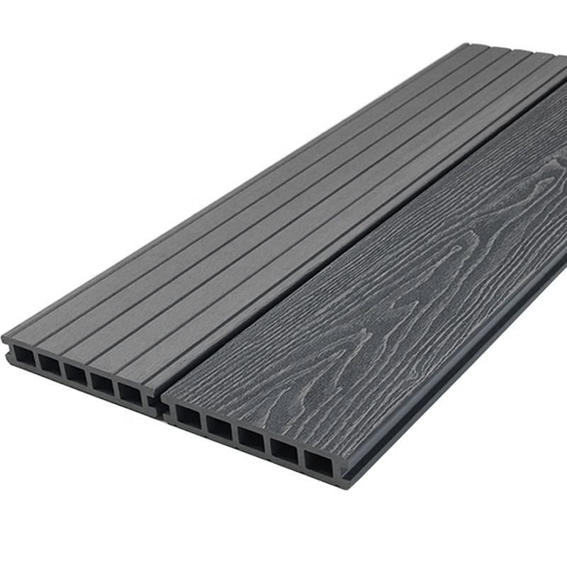 بسته بندی سفارشی Interlock Wpc در خارج از خانه Decking 3D تثبیت دانه چوبی صفحه ساختگی Decking چین چوب بافت پلاستیکی کف