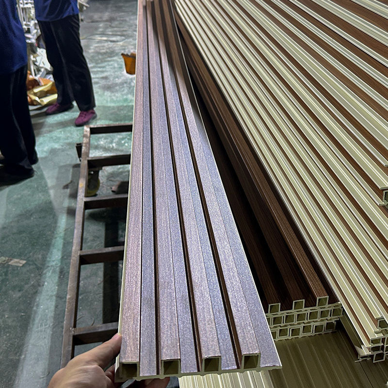 پانل دیواری شیاردار WPC کارخانه چینی، تخته PVC، پانل WPC تخته‌ای برای دکوراسیون داخلی، پانل دیواری WPC