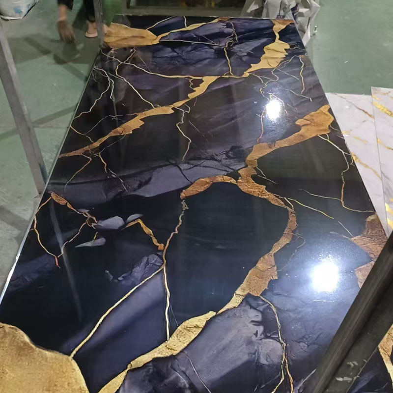 1220 * 2440mm سفارشی رنگ UV Board PVC سنگ مرمر ورق دیوار پانل برای تزئینات دیوار داخلی