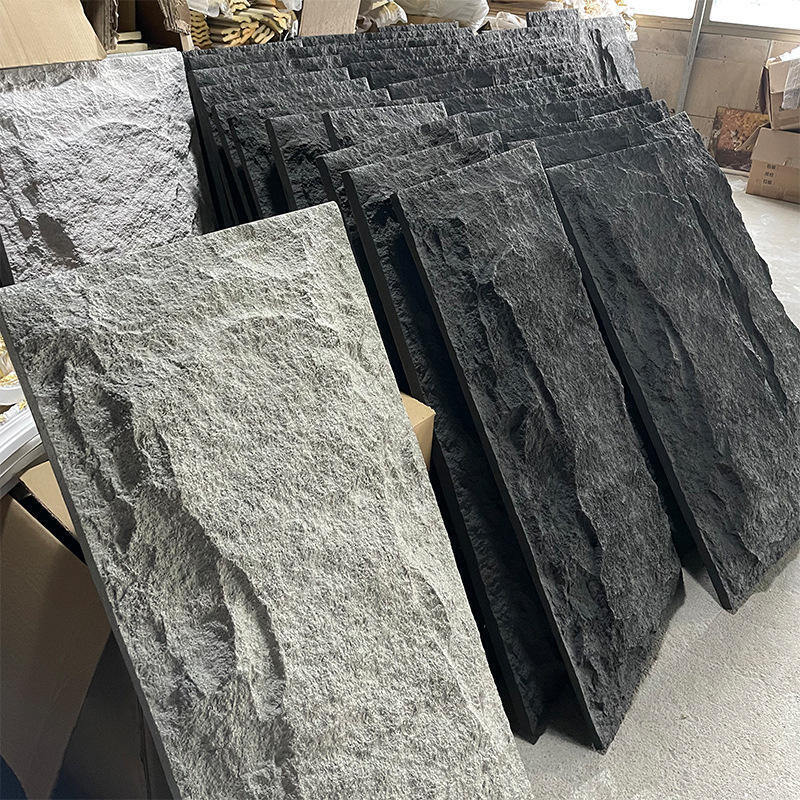 پانل های دیواری 3D ساختگی سنگی پانل Wainscoting PU برای دکوراسیون دیوار داخلی سنگ سیمان PU بافت ضخیم تر برای دکوراسیون دیوار