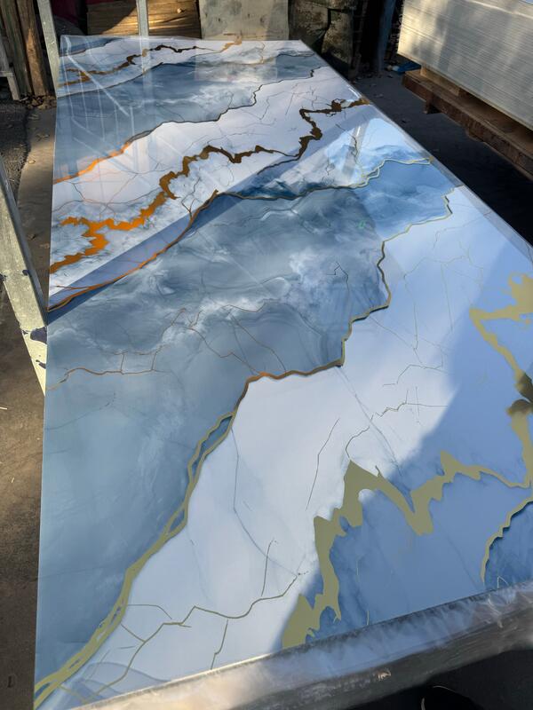 عرضه مستقیم کارخانه 2.5mm 2.8mm ضخامت 4*8 فوت PVC ورق مرمر تابلو UV ضد آب ضد شعله ضد خراش