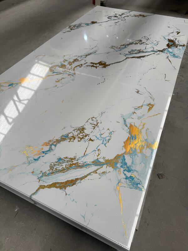 عرضه مستقیم کارخانه 2.5mm 2.8mm ضخامت 4*8 فوت PVC ورق مرمر تابلو UV ضد آب ضد شعله ضد خراش