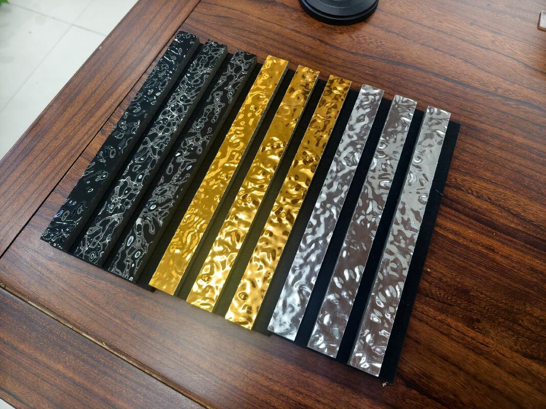 صفحه دیواری صوتی طراحی مدرن صوتی ضد صدا 3D فیلم PET آب موج جذب صدا صفحه تزئینی Slat Grille