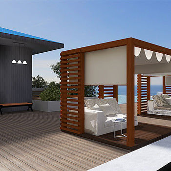 روکش دیوار خارجی کامپوزیت چوب پلاستیک Co Extrusion 222mm×25mm