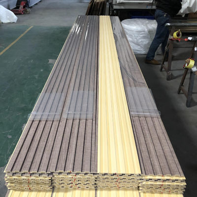 پانل سقف پوشانده شده با فیبر بامبو فن لوور پانل های پس زمینه WPC پانل فلوت